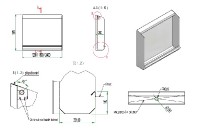 Pisoárový žlab Sanela 2400 mm, pro zabudování do země, nerez mat   SLPN 05Z